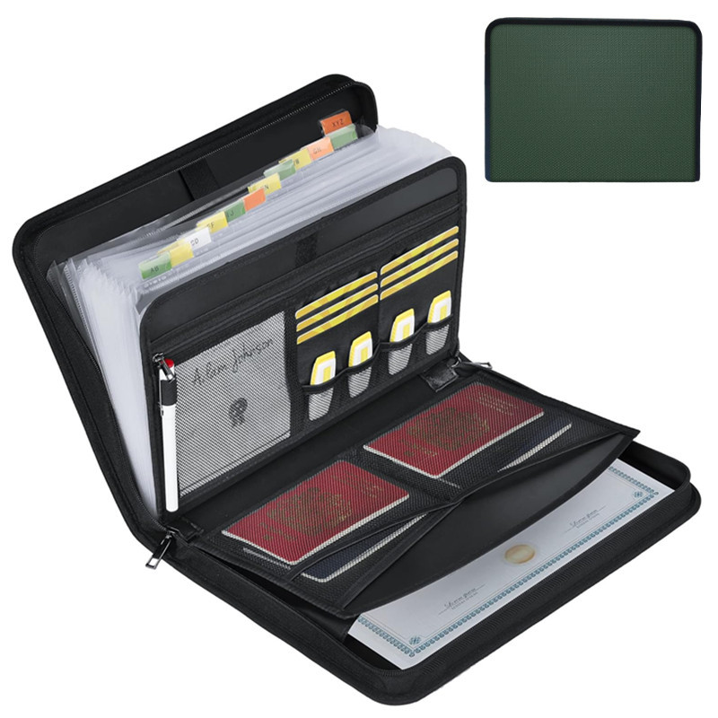 Expandable Accordion File Folder 13 Pockets - Hittebestendige, uitbreidbare map met sluiting, 13