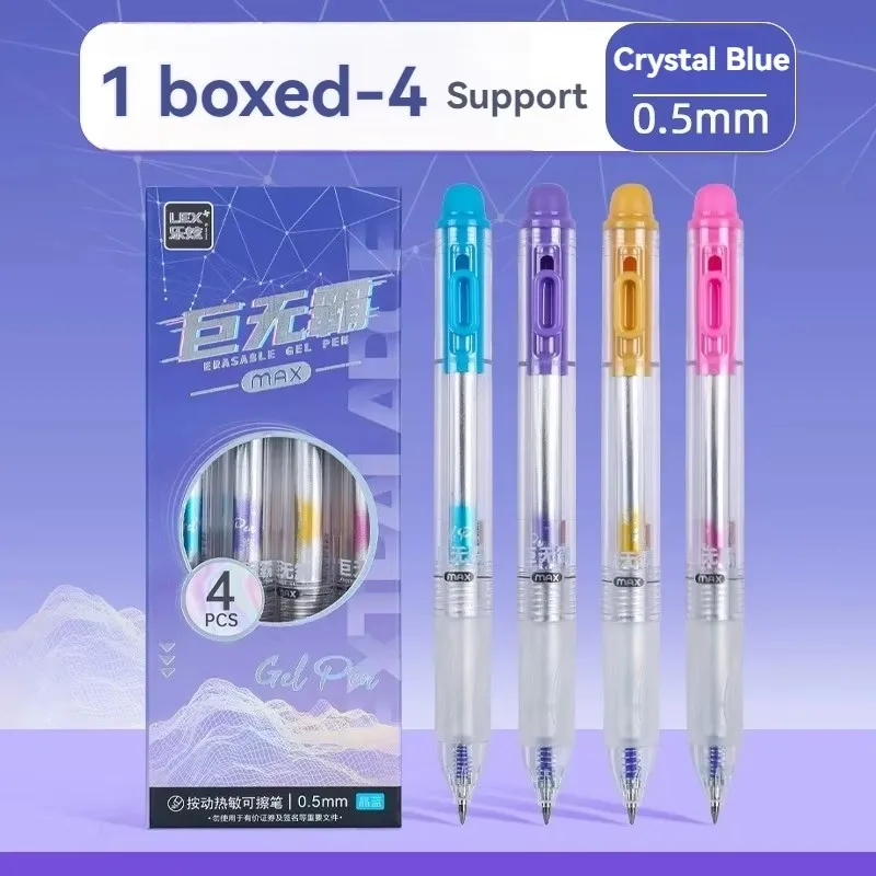 Retractable Eraser Pen Click - Verpakking met 4 intrekbare, uitwisbare gelpennen,