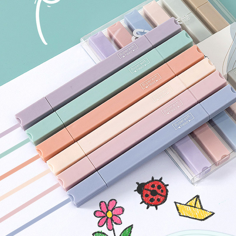 6-delige dubbelzijdige markeer - Pastel Highlighter Set Double Ended recensie en prijs